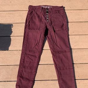 maroon size 4 american eagle jegging